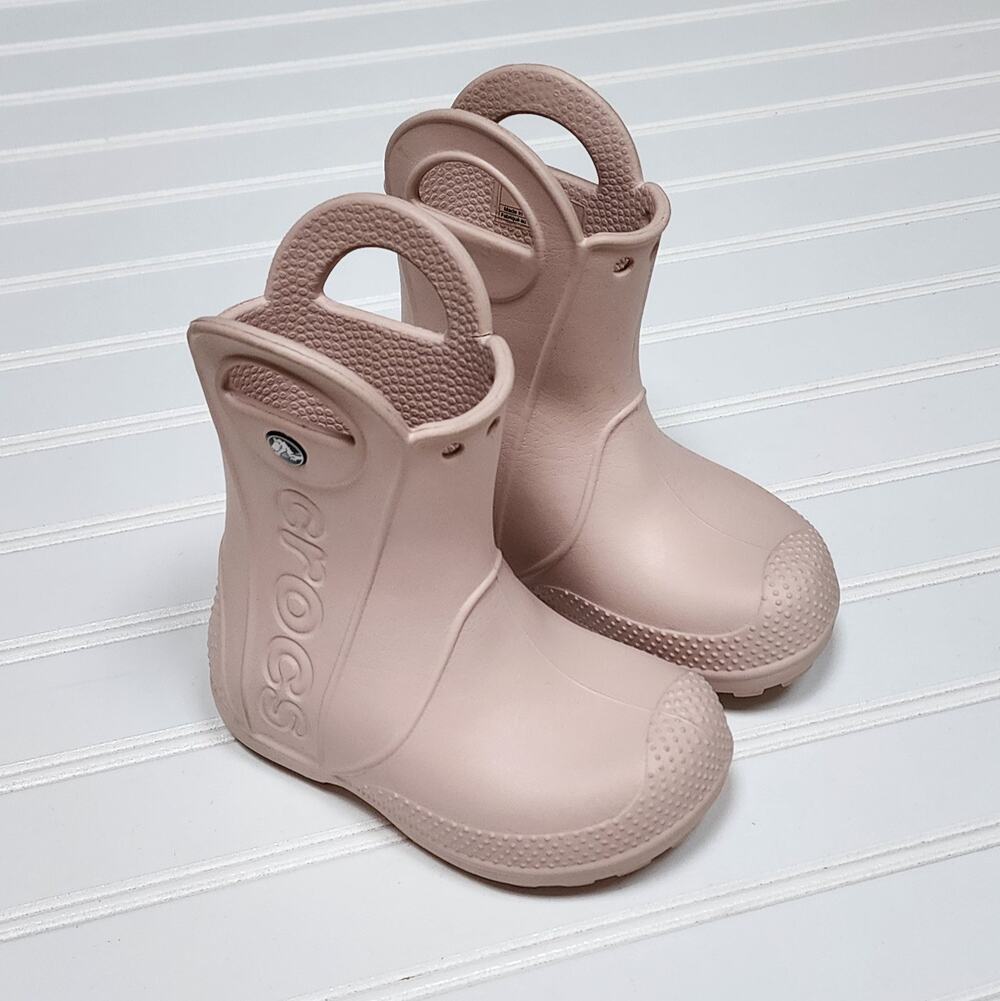 Crocs Toddler Handle It Pink Rain Boots Size 7 Toddler